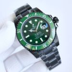 ROLEX Submariner Replacement Bezel Blaken 904L Steel 3135 Movement 40MM Green Watch